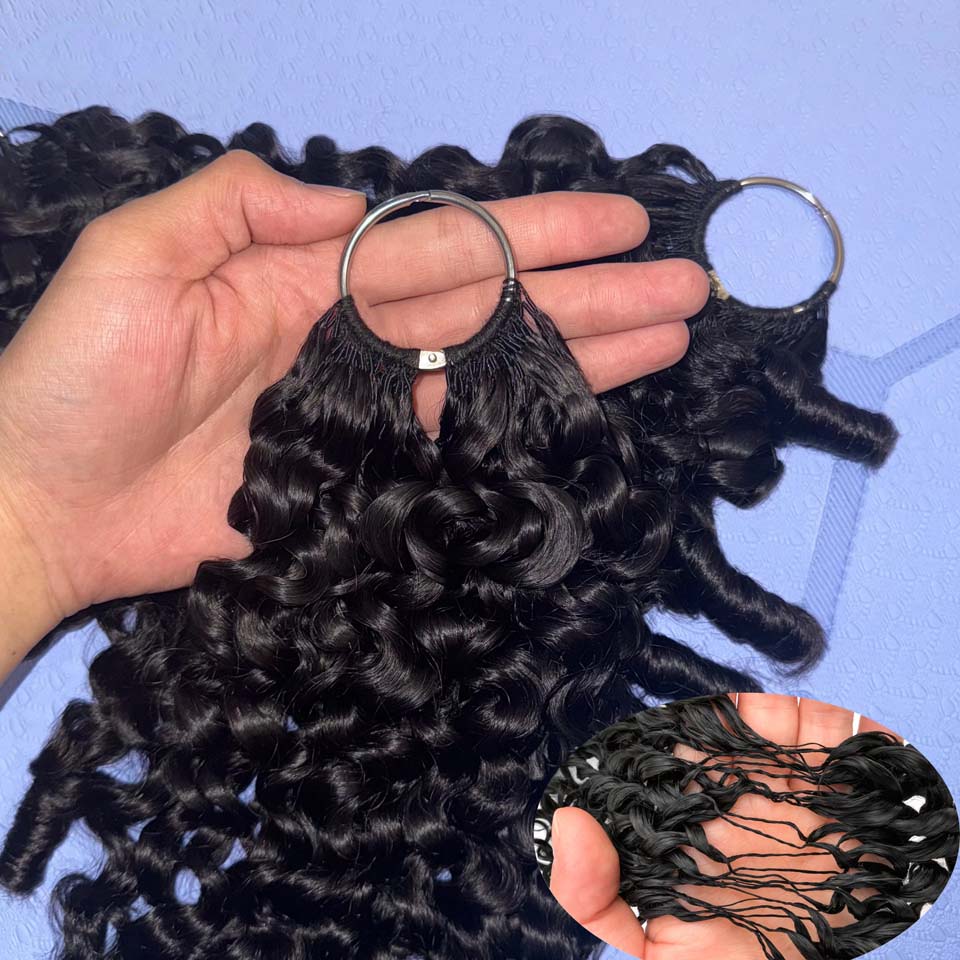 Invisible Tape In Extensions Real Hair - 12A Burmese Curly Feather Crochet Human