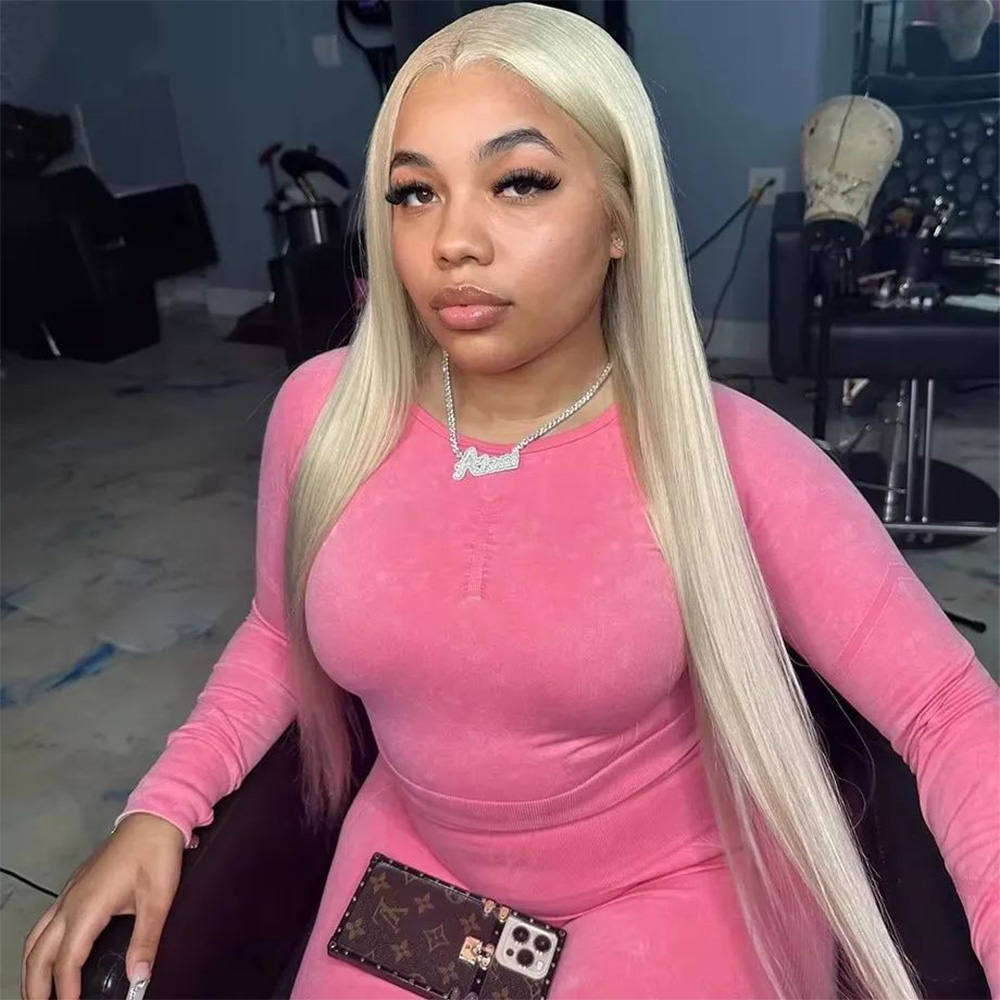 Hd Lace Frontal Wig Human Hair Pre Plucked - 200% Density 613 Blonde Bone Straight
