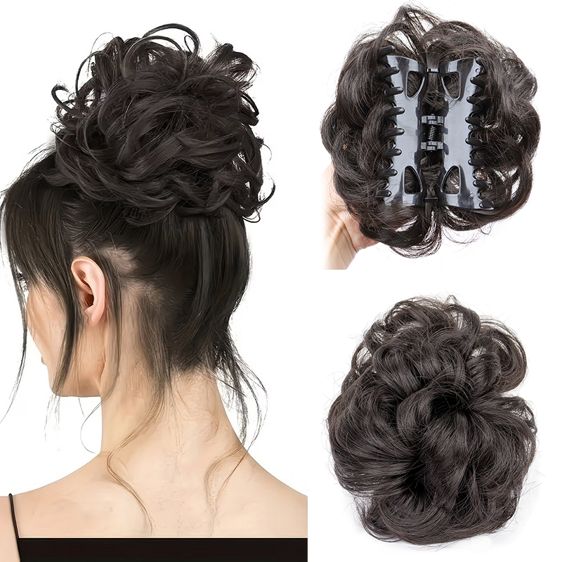 Synthetic Messy Bun Hair Scrun - Claw Clip Messy Bun Hair Piece review and price