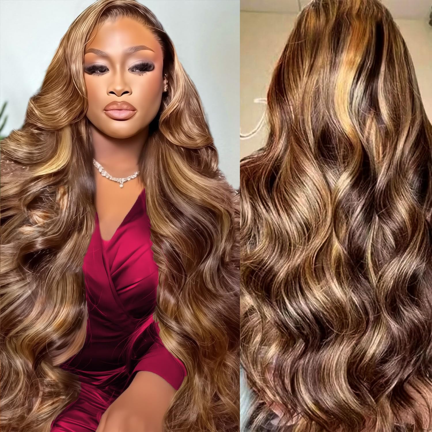 HD Highlight 46 Inch 13x4 Body - Lace Front Wigs review and price