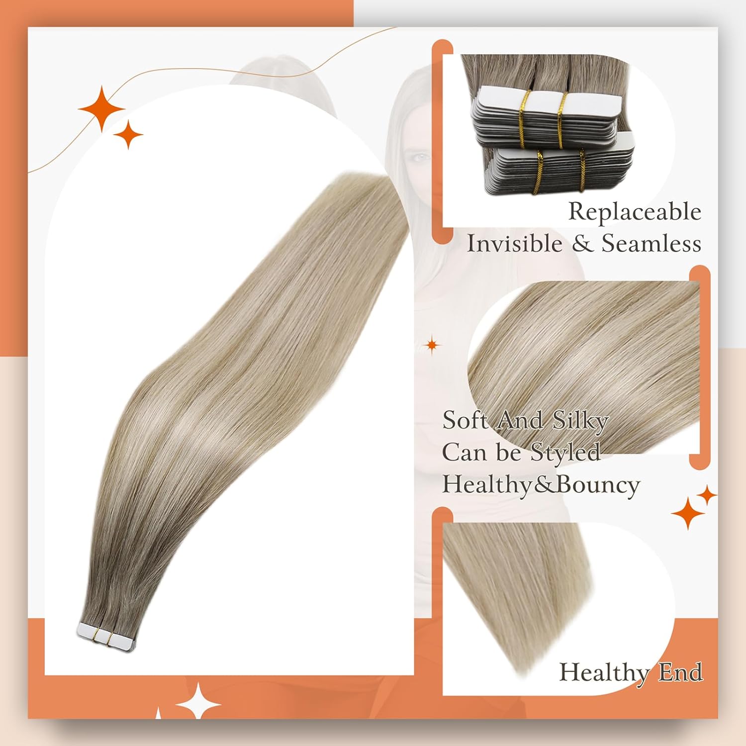 Full Shine Tape In Human Hair  - Invisible Tape In Extensions Real Hair review and price