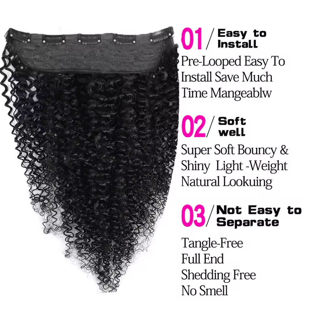 1 Pcs Clips In One Piece Hair  - Seamless Clip In Hair Extensions Human Hair review and price
