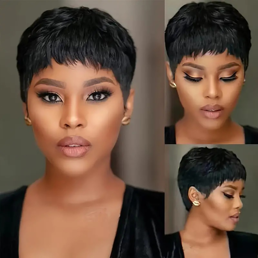 Short Straight Human Hair Wigs - Short Pixie Cut Wig Human Hair Cheap review and price