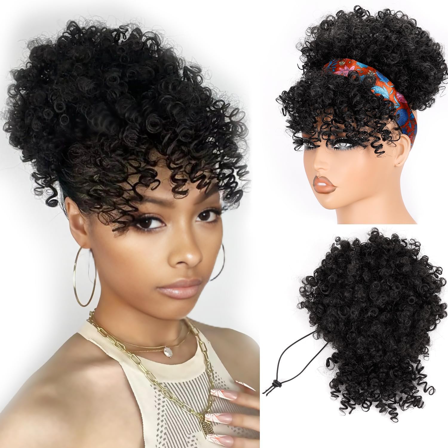 Short Drawstring Ponytail with - Drawstring Afro Curly Puff Ponytail review and price