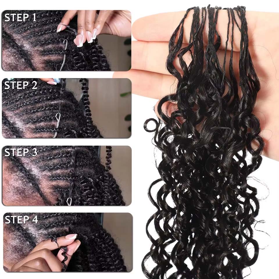 12A Burmese Curly Feather Croc - Invisible Tape In Extensions Real Hair review and price