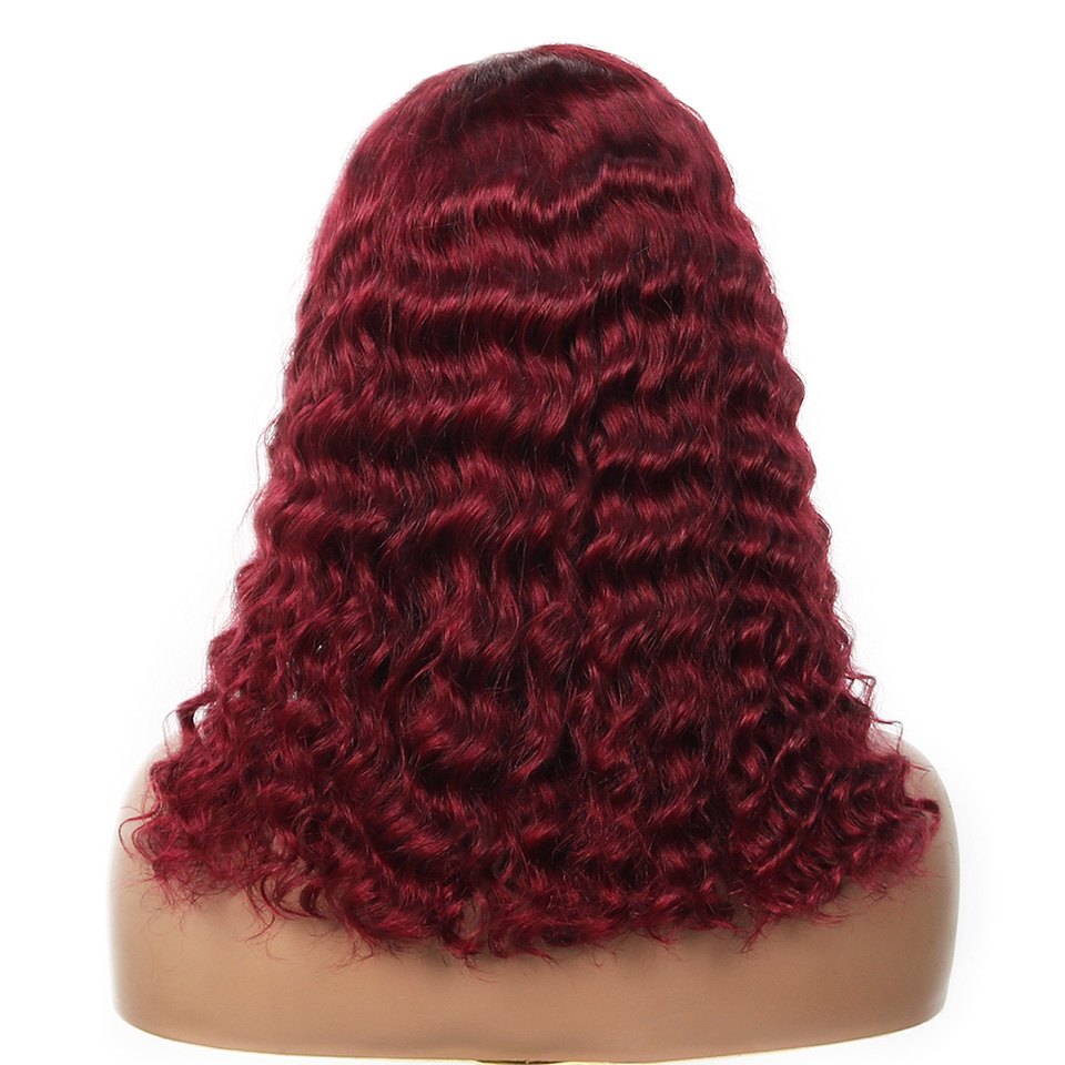 99j Burgundy Deep Bob Wig Huma - Glueless Wear And Go Human Hair Wig review and price