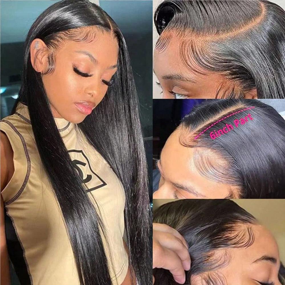 34 Inch Bone Straight Lace Fro - Hd Lace Frontal Wig Human Hair Pre Plucked review and price