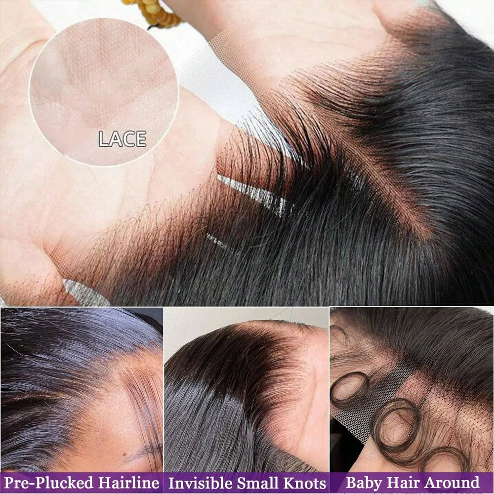 34 Inch Bone Straight Lace Fro - Hd Lace Frontal Wig Human Hair Pre Plucked review and price