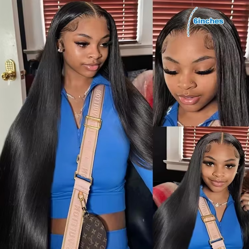 Natural Black Silky Bone Strai - Lace Front Wigs review and price