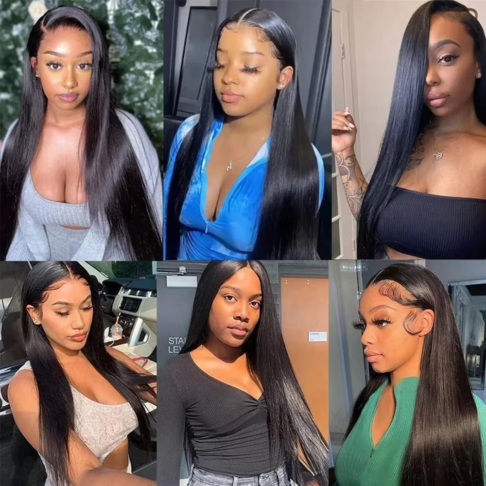 Natural Black Silky Bone Strai - Lace Front Wigs review and price