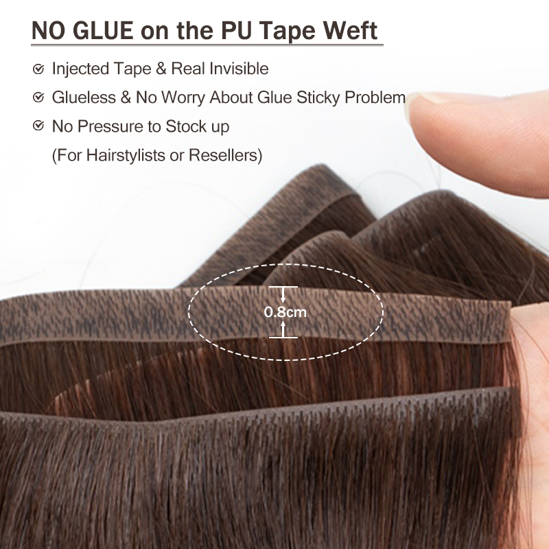 Invisible Long Tape PU Weft Hu - Invisible Tape In Extensions Real Hair review and price