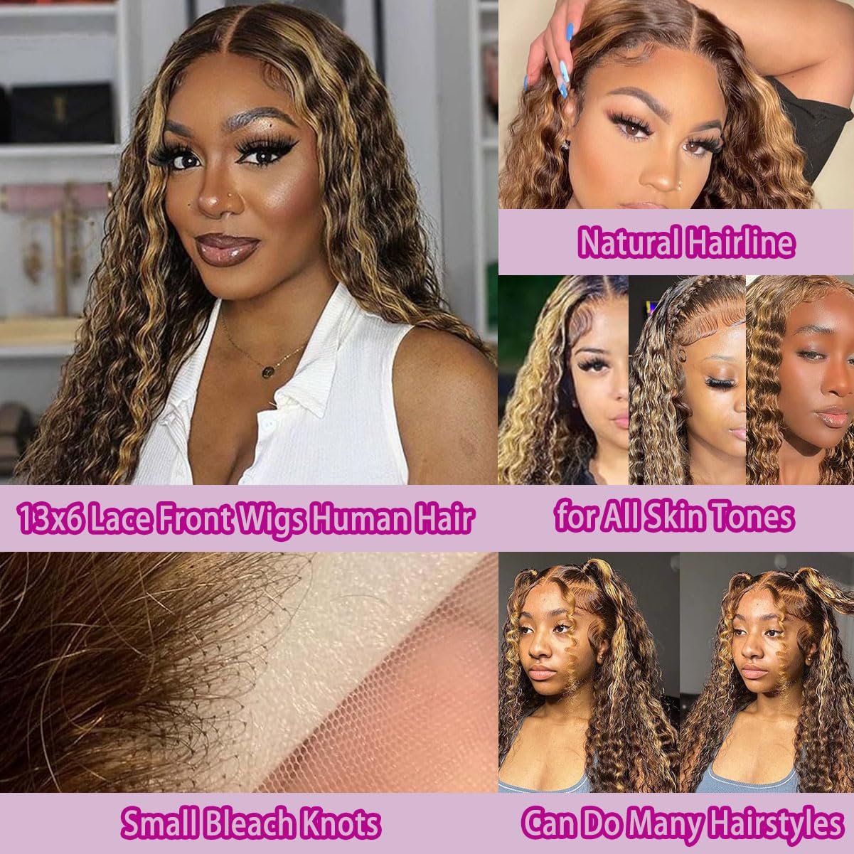 36 Inch Deep Wave P4/27 Highli - Lace Front Wigs review and price