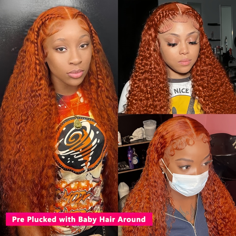 30Inch Orange Ginger Water Wav - Lace Front Wigs review and price