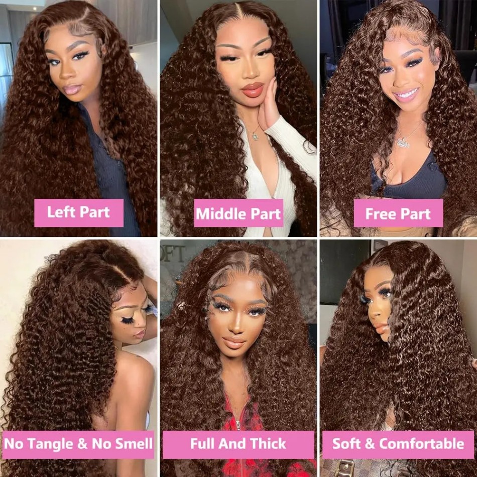 Curly Lace Front Wig Chocolate - Hd Lace Frontal Wig Human Hair Pre Plucked review and price